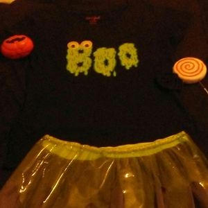 Cute Halloween Outfit! Boo top w/ skirt